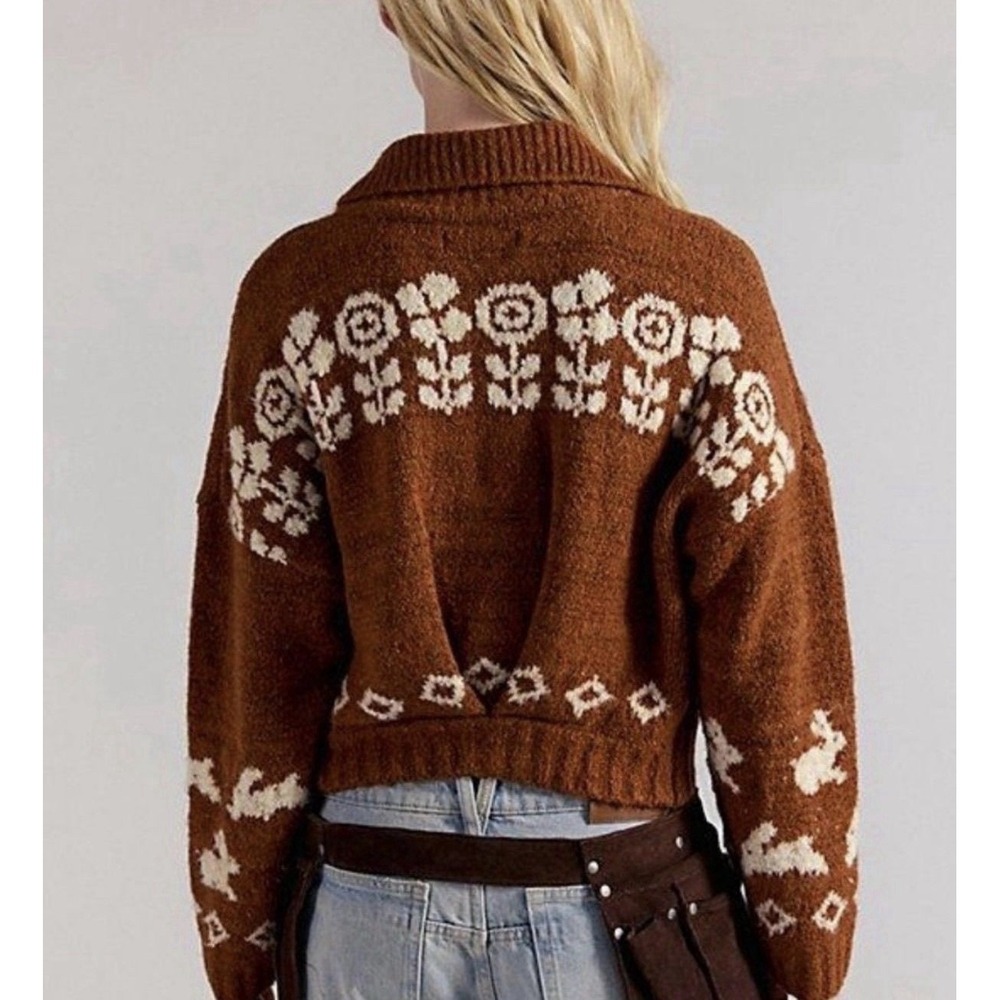 NWT $198 Free People Home Sweet Home XL Cardigan Cottagecore Toggle Sweater - Picture 3 of 13